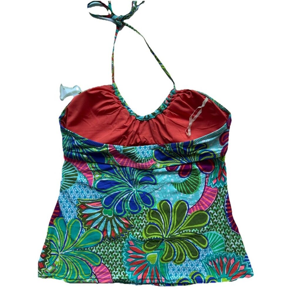 Trina Turk Zanzibar Multi Color Pattern Tankini Top Swimsuit Size 8 Bright - Picture 3 of 9